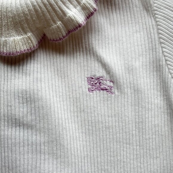 Burberry Girls' White Cotton Undershirt – Size 80cm - Picture 7 of 15